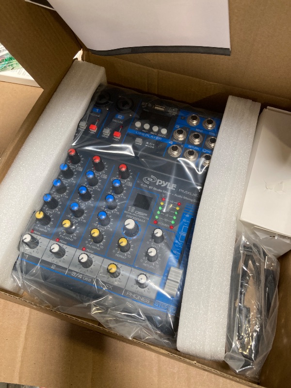 Photo 1 of Pyle Professional Audio Mixer Sound Board Console System - Interface 4 Channel Digital USB Bluetooth MP3 Computer Input 48V Phantom Power Stereo DJ Studio Streaming FX 16-Bit DSP processor - PMXU43BT