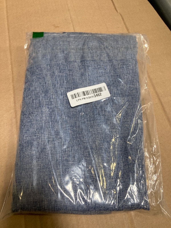 Photo 1 of OVZME Blue Blackout Curtain Panels 63 inch Length, Textured Faux Linen Fabric Room Darkening Window Drapes for Living Room Bedroom, Rod Pocket Curtain for Windows, Set of 2 Pieces, 37Wx63L Inches