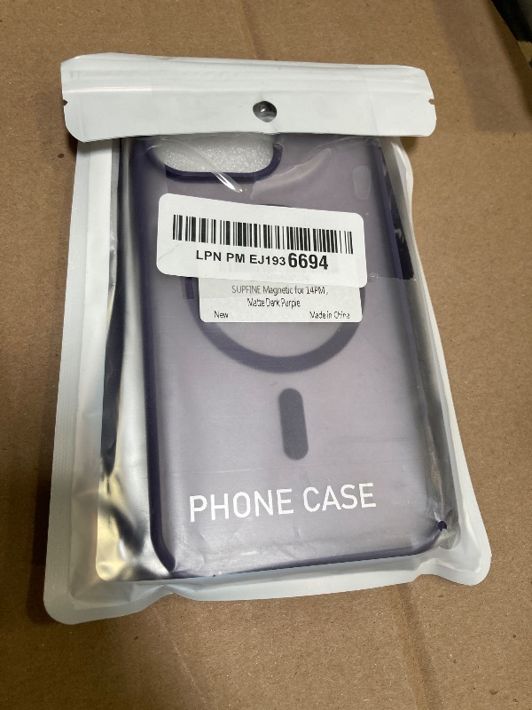 Photo 1 of SUPFINE Magnetic for iPhone 14 Pro Max Case (Compatible with MagSafe) (Military Grade Drop Protection) Slim Translucent Matte Shockproof with Anti-Fingerprint Phone Case,Dark Purple