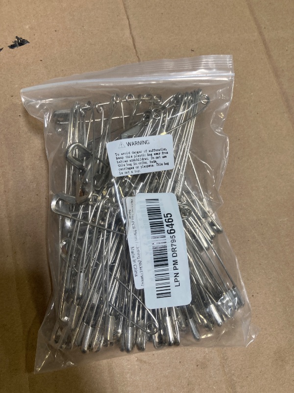 Photo 1 of Qjaiune 100 PCS 75mm / 3 Inch Safety Pins Heavy Duty Quilting Pins, Large Safety Pins Bulk, Silver Metal Sewing Pins, Big Safety Pins Clothing Clips Tool for DIY Crafts Baby Clothing (Nickel Plated)