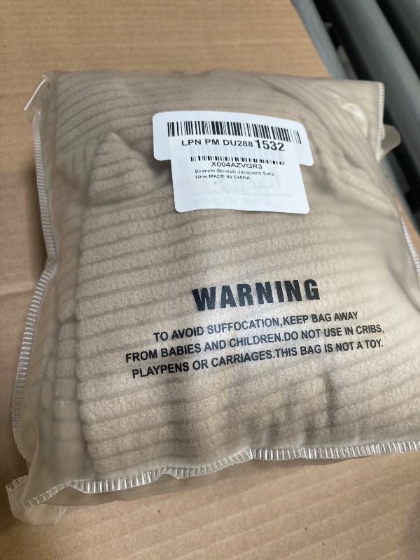Photo 1 of SearchI Stretch Jacquard Sofa Couch Cushion Covers Replacement Cushion Slipcovers Stretch Sofa Seat Cover Furniture Protector Sofa Slipcover Soft with Elastic Bottom(Medium, Taupe)