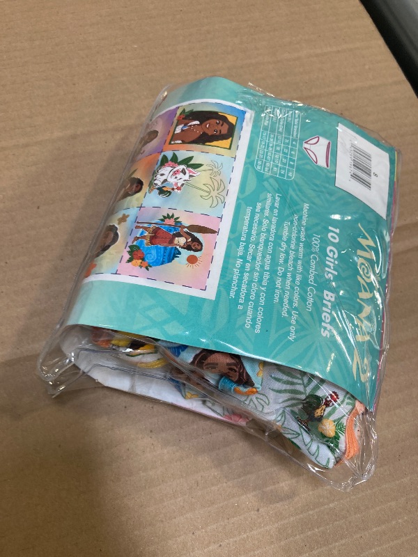 Photo 1 of Disney Girls' Exclusive 100% Combed Cotton Underwear Available in Sizes 2/3t, 4t, 4, 6, & 8, 10-Pack Moana 2