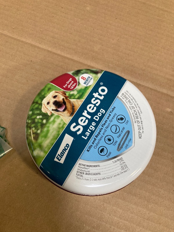 Photo 1 of Seresto Large Dog Vet-Recommended Flea & Tick Treatment & Prevention Collar for Dogs Over 18 lbs. | 8 Months Protection