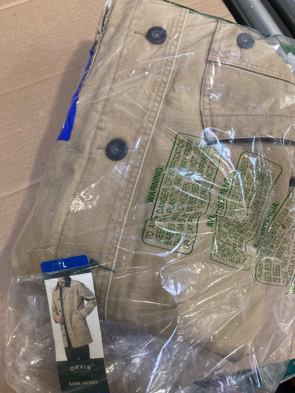 Photo 1 of Size L--Orvis Men's Corduroy Collar Cotton Barn Jacket (Large, Saddle)