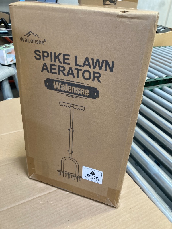 Photo 1 of Walensee Lawn Aerator Spike Metal Manual Dethatching Soil Aerating Lawn with 15 Iron Spikes, Pre-Assembled Grass Aerator Tools for Yard, Lawn Aeration, Garden Tool, Revives Lawn Health, Patented