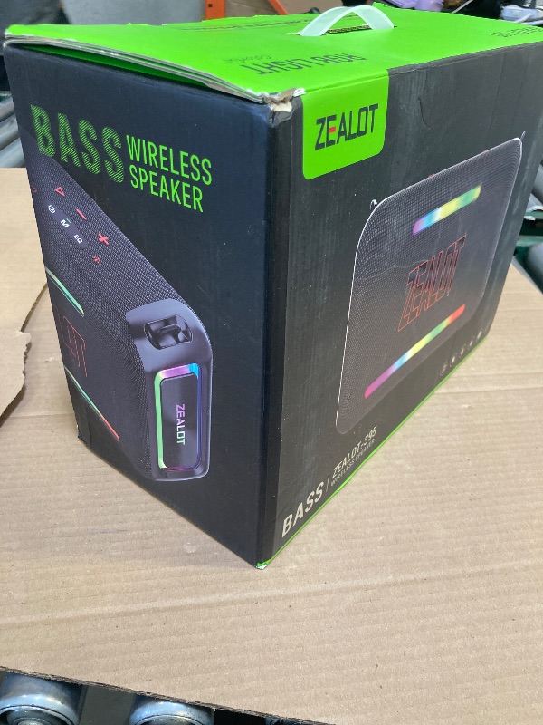 Photo 1 of ZEALOT 120W Bluetooth Speaker, Wireless Speakers IPX6 Waterproof Loud Bluetooth Subwoofer Speaker with LED Light, 40H Playtime, Custom EQ, Portable Wireless Stereo Paired Speakers for Outdoor, Party