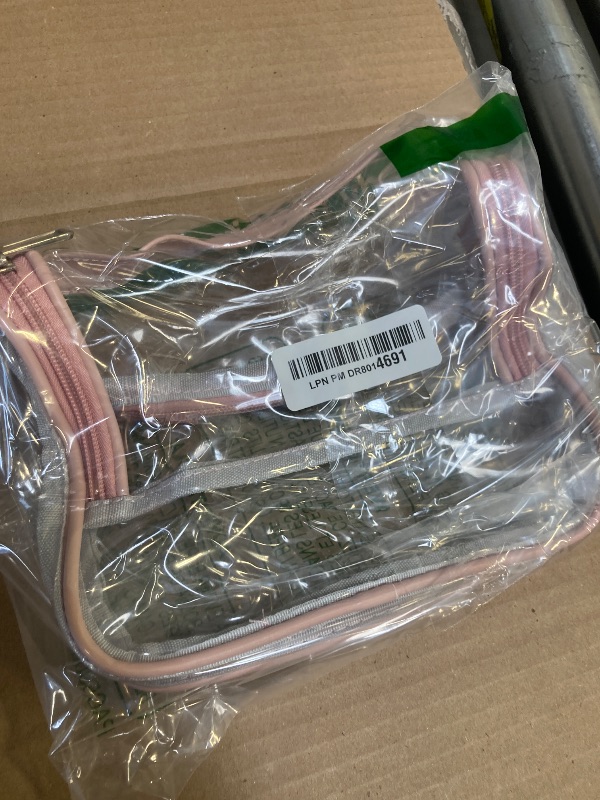 Photo 1 of HAOGUAGUA Heavy Duty Clear Cosmetic Bag Waterproof Transparent Travel Makeup Toiletry Organizer Bag (Pink)