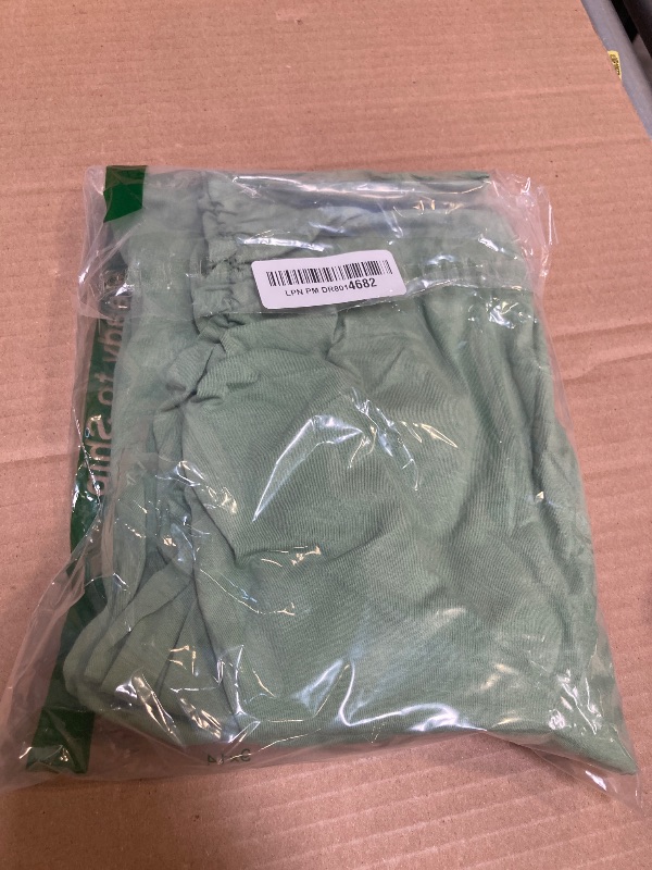 Photo 1 of Size S--Missufe Women's Ruched Casual Sundress Knee Length Bodycon Sheath Dress (Light Green, Small)