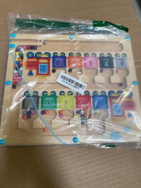 Photo 1 of wakeInsa Magnetic Color and Number Maze,Montessori Toys for 2-5 Years Old Boys,Wooden Magnet Balls Puzzles,Toddler Busy Board,Preschool Learning Activities,Christmas & Birthday Gift for Kids