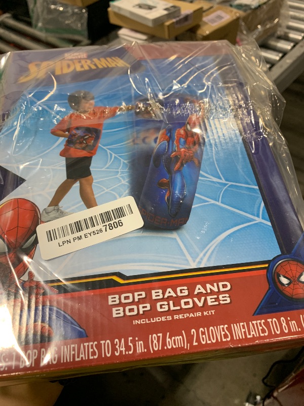 Photo 1 of Spiderman Spider-Man Inflatable Bop Bag & Bop Gloves Set Kids Punching Bag with Gloves, Freestanding Superhero Blow Up Bouncing Boxing Bag for Exercise, Durable Heavy Duty Indoor and Outdoor - 34.5"