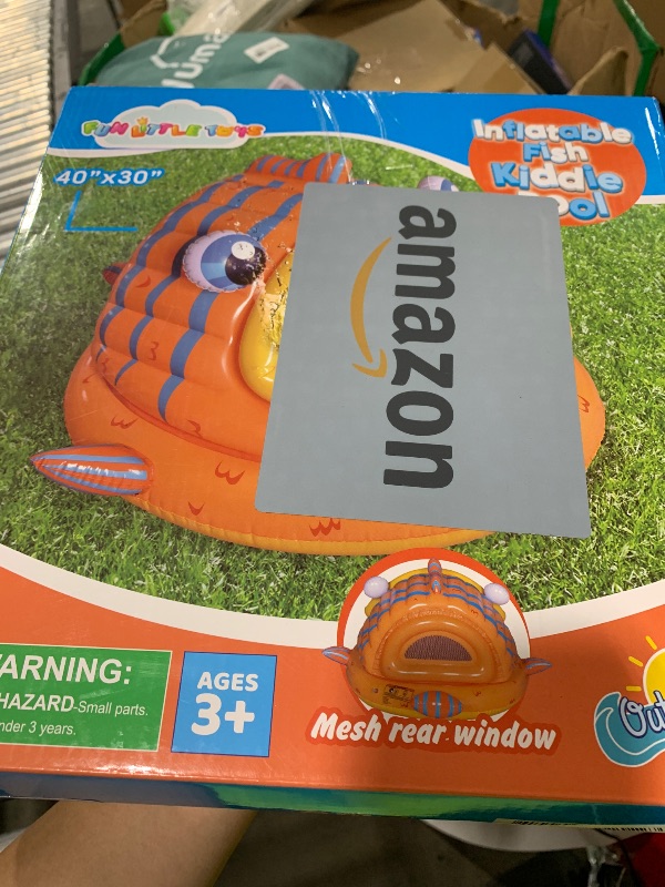 Photo 1 of FUN LITTLE TOYS Inflatable Baby Pool with Shade, Kids Blow Up Pool with Canopy, Kiddie Pool for Indoor Outdoor Summer Swimming Floats for Toddler 3-48 Months