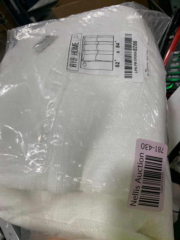 Photo 1 of RYB HOME White Sheer Curtains Linen Texture Window Panels, Semi Sheer Light Filetring Rod Pocket & Back Tab Drapes for Bedroom, 52 x 84 inches, Pack of 2