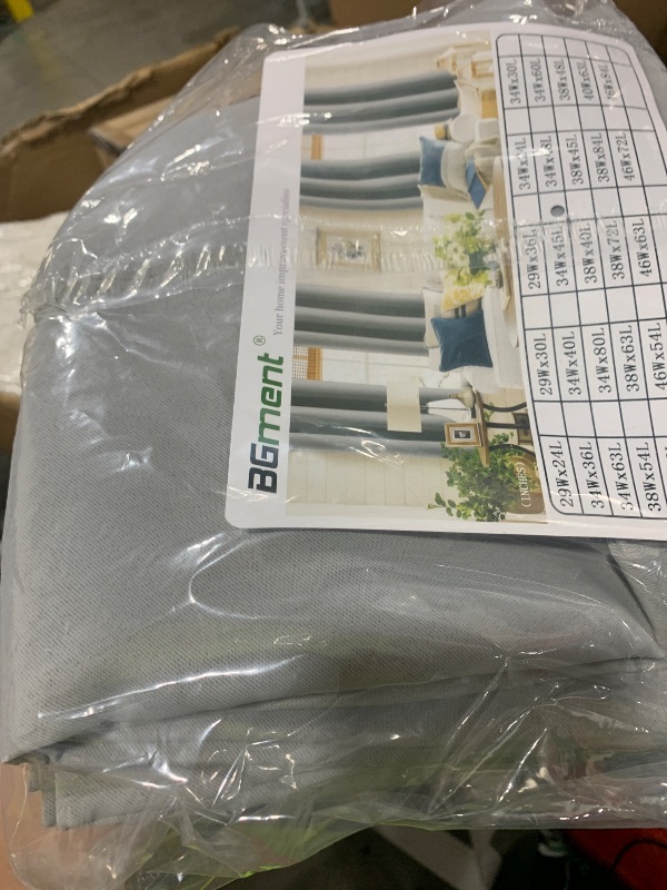 Photo 1 of BGment Light Grey Short Curtains 45 Inches Length for Kitchen - Rod Pocket Blackout Drapes for Bedroom Rv Camper Cafe Room Darkening Privacy Blinds Thermal Insulated, 2 Panels, 34 x 45 Inch