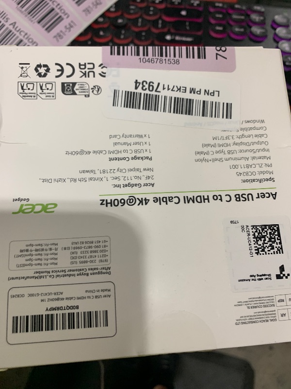 Photo 1 of Acer USB C to HDMI Cable for Home Office 3.3FT (4K@60Hz), High-Speed Type C to HDMI 2.0 Braided Cord, Thunderbolt 4/3 Compatible with MacBook, iPhone 16/15 Pro/Max, iMac, iPad Pro, Galaxy S24, Surface