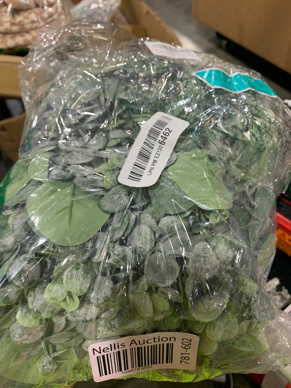 Photo 1 of Winlyn 5.9' Long Faux Silver Dollar Eucalyptus Leaves Greenery Artificial Garland in Grey Green for Wedding Arch Swag Backdrop Doorways Table Runner Indoor Outdoor