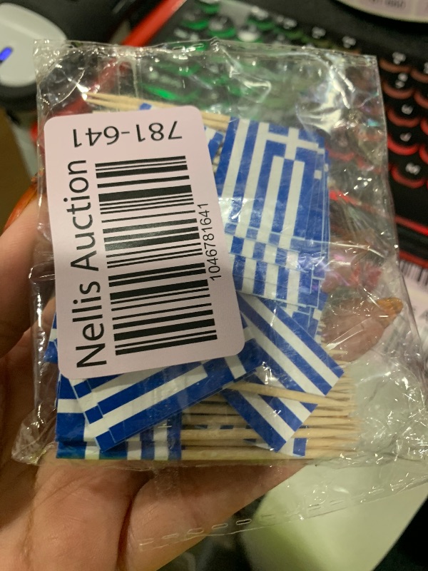 Photo 1 of JAVD CYPS 100 Pcs Greece Flag Greek Toothpick Flags, Small Mini Stick Cupcake Toppers Greek Flags,Country Picks Party Decoration Celebration Cocktail Food Bar Cake Flags
