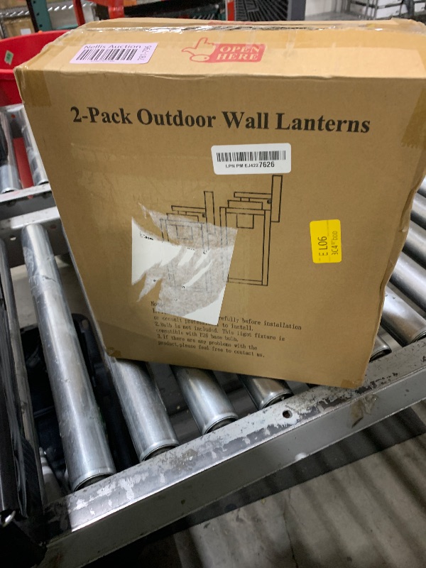 Photo 1 of Outdoor Wall Light Fixtures, Exterior Waterproof Lanterns, Porch Sconces Wall Mounted Lighting with E26 Sockets & Glass Shades, Modern Matte Black Wall Lamps for Patio Front Door Entryway, 2-Pack