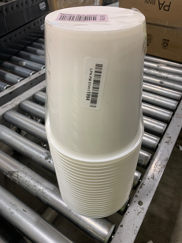 Photo 1 of Layhit 24 Packs Plastic Ice Buckets for Parties 3 Liters Wine Bucket Portable Ice Holder Disposable Wine Cooler for Party Wedding Party Beverage Champagne Soda and Beer (White)