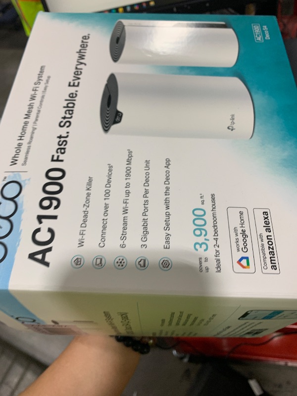 Photo 1 of TP-Link Deco S4 Whole Home Mesh WiFi System - Up to 3,800 Sq.ft. Coverage, AC1900 WiFi Router and Extender Replacement, Parental Controls, Deco S4(2-Pack)