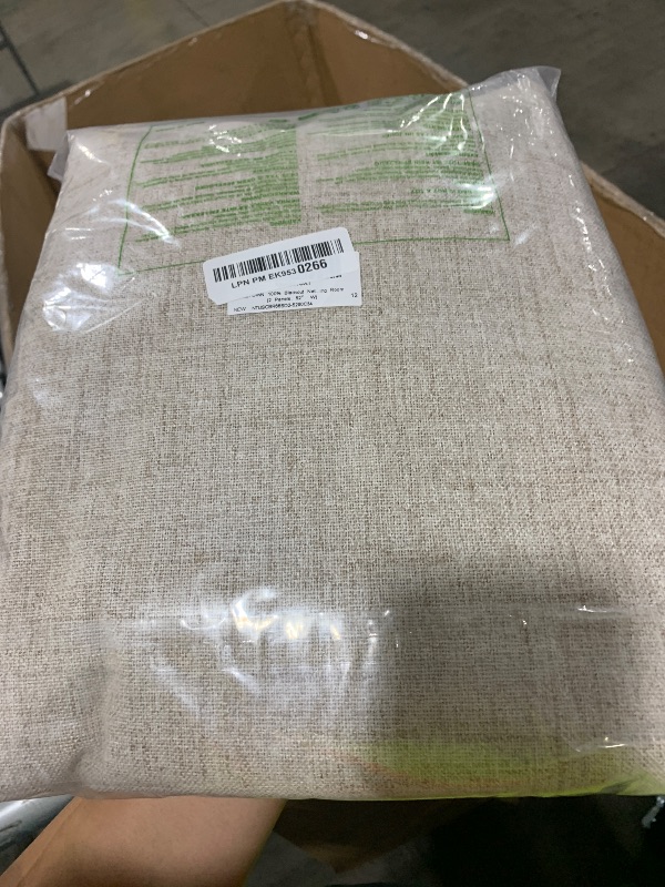 Photo 1 of NICETOWN 100% Blackout Natural Linen Curtains 90" Length with Thermal Insulated Liners for Bedroom, Farmhouse Style Room Cooling Small Window Draperies for Dining Room (2 Panels, 52" W)