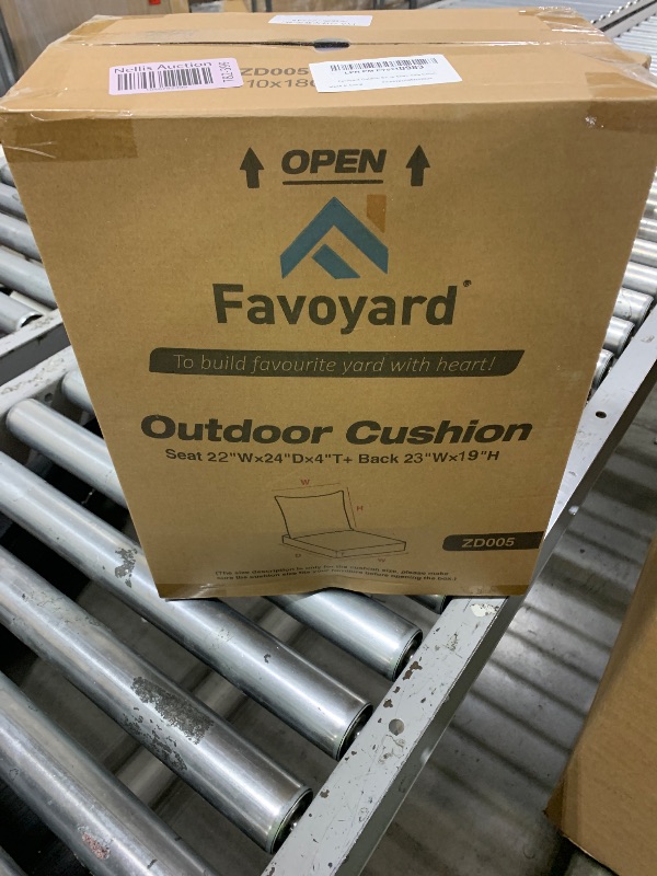 Photo 1 of Favoyard Outdoor Seat Cushion Set 22 x 24 Inch Waterproof & Fade Resistant Patio Furniture Cushions with Removable Cover Deep Seat & Back Cushion with Handle and Adjustable Straps for Chair Sofa Couch