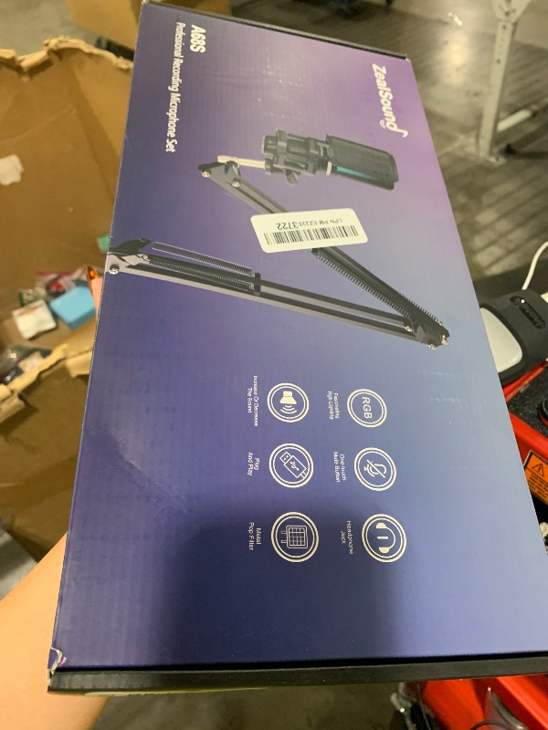 Photo 1 of ZealSound Gaming USB Microphone,Noise Cancellation Condenser mic,RGB Microphone with Mute,Gain,Monitoring,Boom Arm,Pop Filter for Phone,PC,Computer,PS4,PS5,Mac,Streaming,Podcast,Twitch,YouTube,Discord