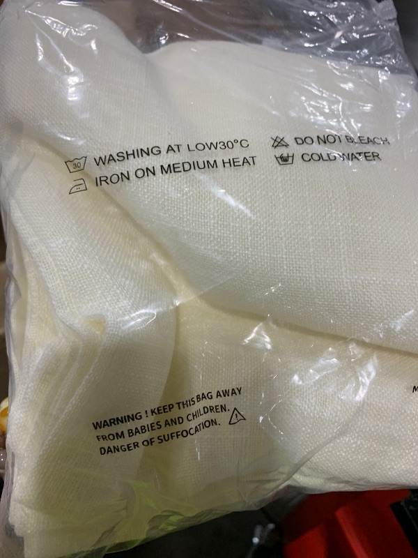 Photo 1 of Off White/Ivory Sheer Curtains for Bedroom Living Room 2 Panels Rod Pocket Simple Luxe Crossweave Pattern Linen Boho Short Curtains for Small Window Skinny Kitchen Master Guest Bathroom,45 Inch Length