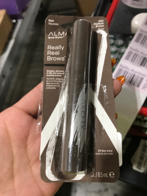 Photo 1 of Almay Eyebrow Gel with Marula Oil, Flake-Free & Lightweight Brows, Hypoallergenic, Medium Brown, 1 Count