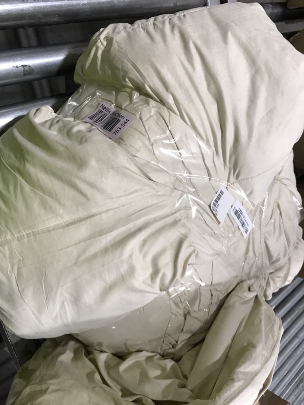 Photo 1 of Joysoul California King Size Down Comforter - All Season Ultra Soft Goose Down & Feather Fiber Fill, Luxury Hotel Cream Duvet Insert with Corner Tabs (108" X 94")