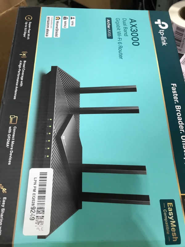 Photo 1 of TP-Link Dual-Band AX3000 Wi-Fi 6 Router Archer AX55 | Wireless Gigabit Internet Router for Home | EasyMesh Compatible | VPN Clients & Server | HomeShield, OFDMA, MU-MIMO | USB 3.0 | Secure by Design