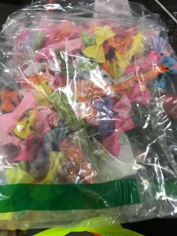 Photo 1 of Tondiamo 100 Pack Tie Dye Dog Hair Bows for Dogs Spring Dog Hair Bows with Rubber Bands Puppy Rhinestone Grooming Dog Hair Accessories for Small Girl Dogs