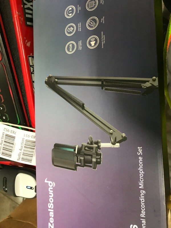 Photo 1 of ZealSound Gaming USB Microphone,Noise Cancellation Condenser mic,RGB Microphone with Mute,Gain,Monitoring,Boom Arm,Pop Filter for Phone,PC,Computer,PS4,PS5,Mac,Streaming,Podcast,Twitch,YouTube,Discord