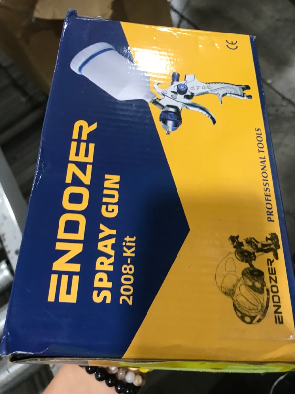 Photo 1 of ENDOZER Professional HVLP Spray Gun Set Gravity Feed Air Spray Gun with 1.4, 1.7, 2.0mm Nozzles 20oz 600cc with Gauge for Auto Paint, Primer, Clear/Top Coat & Touch-Up (Not Suitable for Latex Paint)