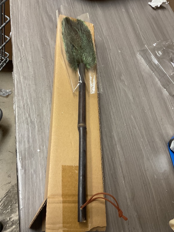 Photo 1 of Peacock Feather Duster with Purple Bamboo Handle,Mini Decorative Cleaning Tool for Delicate Surfaces, Antiques, Party Props & Small Spaces Reusable, Lightweight & Aesthetic Gift