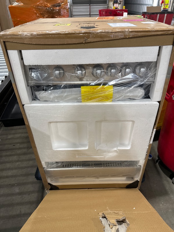 Photo 1 of Avanti Gas Range Oven, Compact Freestanding Design, 4 Sealed Burners with Electronic Ignition, 2.6 Cu.Ft. Capacity Features Glass Door Storage Drawer Broiler and Accessories, 24-Inch, Stainless Steel