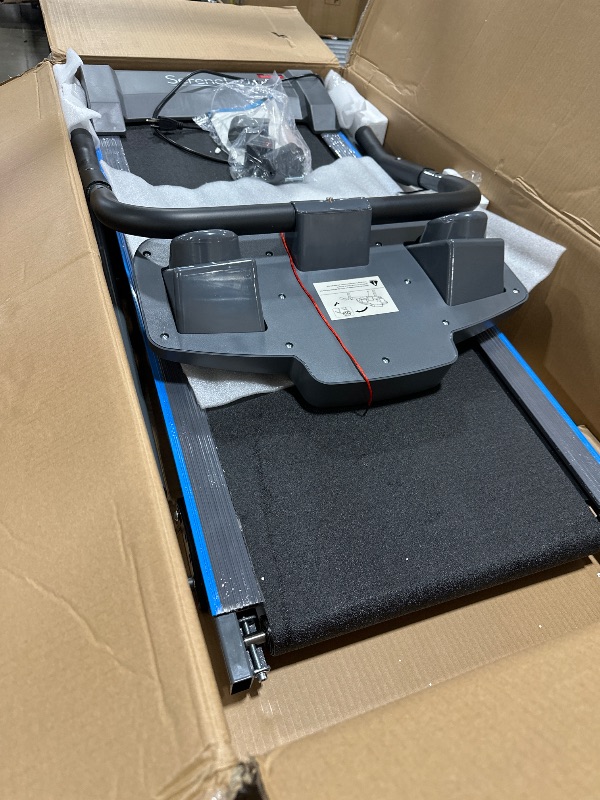 Photo 1 of SereneLife - Electric Folding Treadmill Exercise Machine - Smart Compact Digital Workout Fitness Trainer w/ Bluetooth App Sync, Manual Incline Adjustment, For Walking, Running, Gym