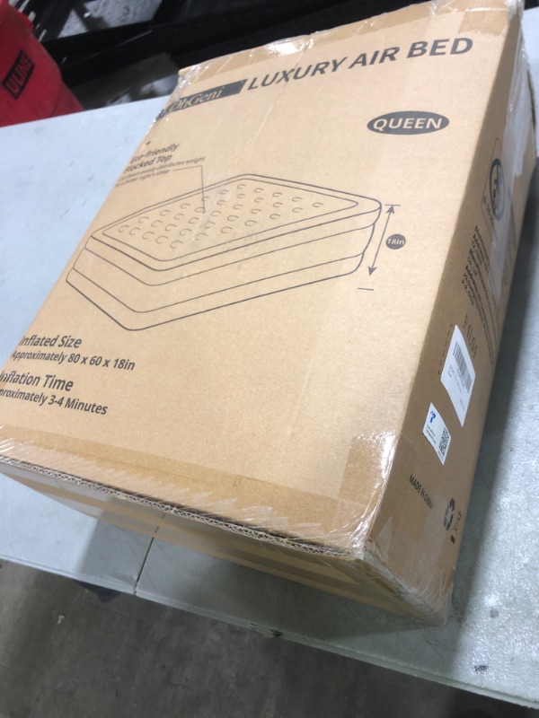 Photo 1 of OhGeni Queen Air Mattress with Built in Pump, Inflatable Blow Up Mattress 18 Raised Comfort,Upgraded Surface Portable Mattress, Air Bed for Camping, Home and Guest, Colchone Inflable, 650 lbs Max