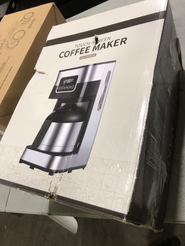 Photo 1 of SHARDOR 8-Cup Programmable Coffee Maker with Thermal Carafe, Touchscreen Drip Coffee Machine with Timer, Regular & Strong Brew Options, Pause & Serve, Auto Shut-Off, Black & Stainless Steel