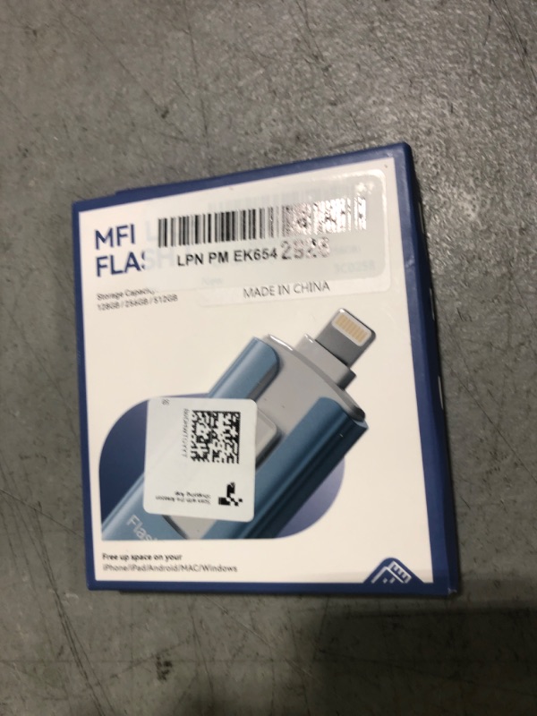 Photo 1 of MFi Certified 256GB Flash Drive for iPhone iPad, Photo Stick for External Memory Storage, Easily Back Up and Save Photos Videos, USB Memory Stick Thumb Drive for iPhone/iPad/Android/PC (Blue, 256GB)