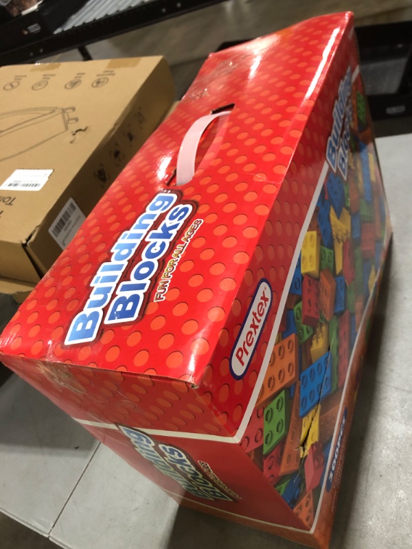 Photo 1 of PREXTEX Building Blocks for Toddlers - 300 Jumbo Building Bricks with Carrying Box for Easy Storage - 5-Color Build Toys and Gift Set for Kids Ages 3 and Above - Compatible with Major Brands