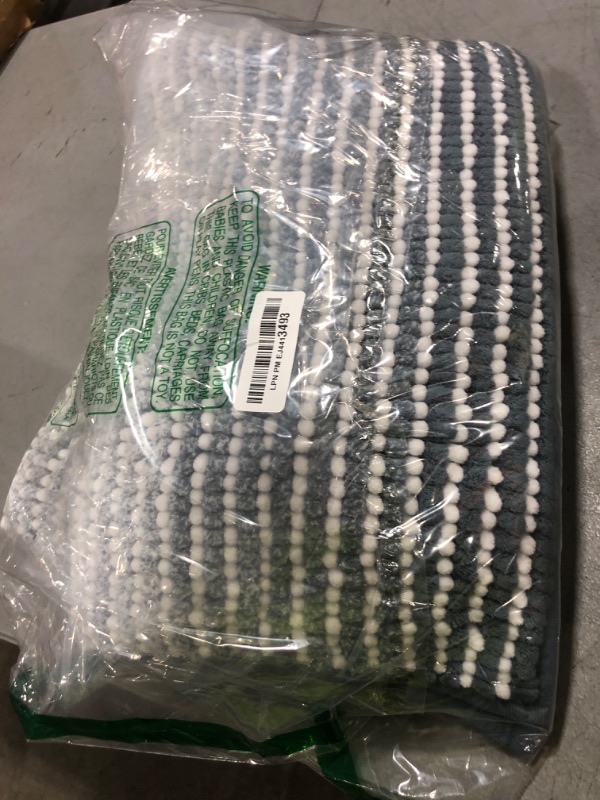 Photo 1 of BSICPRO Bathroom Rugs and Mats Sets, 2 Piece Thick Absorbent Chenille Non Slip, Soft Shaggy Floor Mats, Machine Washable (Fog Blue, 20" x 47" Plus 16" x 24")
