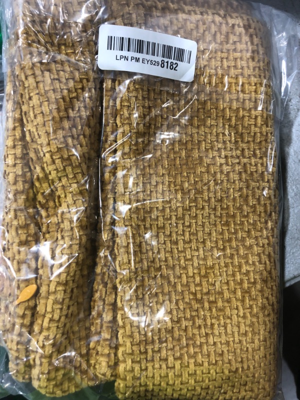 Photo 1 of a moment Fall Mustard Yellow Chenille Throw Pillow Covers 12x20 Inch Pack of 2 Modern Decorative Throw Pillow Covers Farmhouse Cross Covers Home Decor for Sofa Bedroom Living Room
