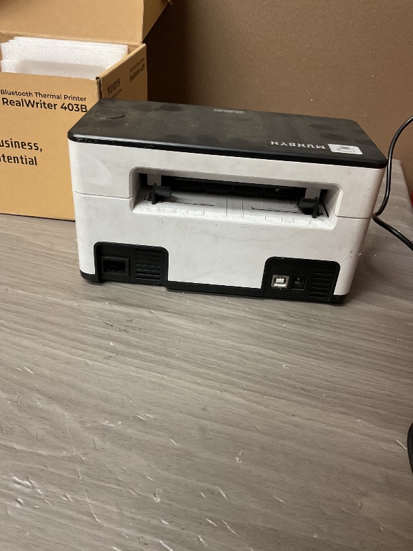 Photo 1 of MUNBYN Bluetooth Thermal Label Printer RW403B, Wireless 4x6 Shipping Label Printer for Small Business, Compatible with Android, iPhone, Windows, Mac, Chromebook, Print Width 1.57"-4.25"