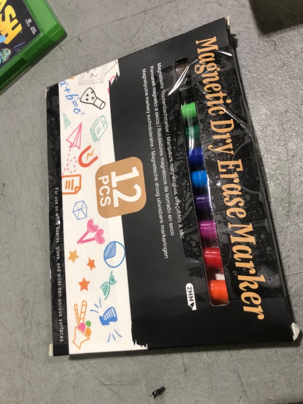 Photo 1 of Magnetic Dry Erase Markers Fine: 12 Colors Erasable Whiteboard Markers Fine Point with Eraser Cap, Low Odor White Board Dry Erase Pens Fine Tip for Kids & Teachers, Home, Office and School Supplies