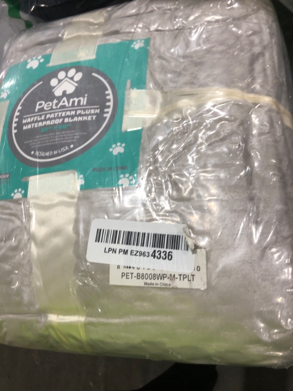 Photo 1 of PetAmi Waterproof Dog Blanket, Leakproof XL Pet Blanket for Large Dogs, Furniture Sofa Couch Cover Protector, Fleece Cat Throw Bed Crate Kennel, Reversible Washable Soft Plush, Twin 60x80 Taupe Beige