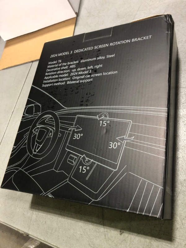 Photo 1 of Screen Swivel Mount for Tesla Model Y Juniper 2026 2025 & Model 3 Highland 2024 2025 Left/Right 30° Up/Down 15° Rotating Four Directions Aluminium Alloy Tesla Screen Rotating Bracket