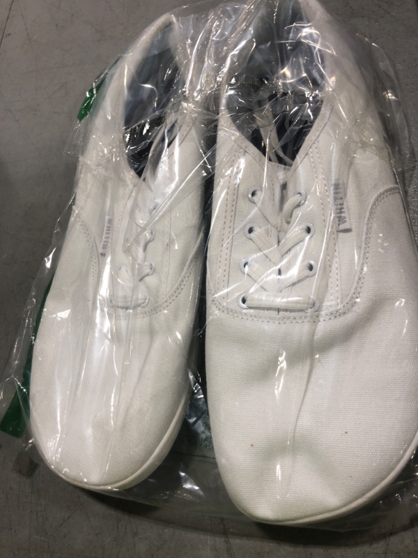 Photo 1 of WHITIN Canvas Barefoot Sneakers for Men Wide Toe Box Minimalist Zero Drop Sole Shoes Minimus Extra Width Fit Size 11 11W Jogging Minimal White 45