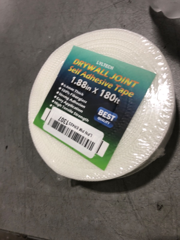 Photo 1 of LYLTECH Drywall Joint Tape-13 MESH,100% Fiberglass 1.88-Inch X 180Feet,Heavy-Duty Self-Adhesive Wall Crack and Seam Patch