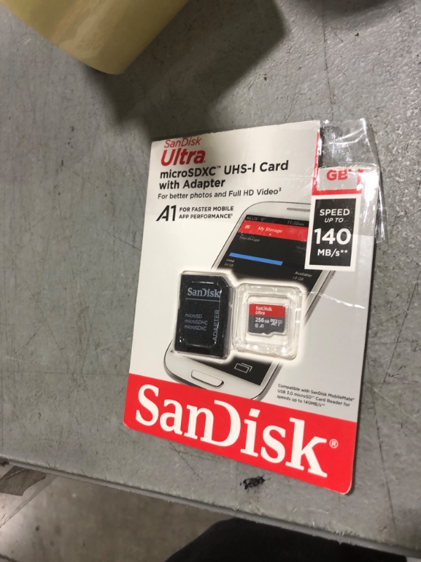 Photo 1 of SanDisk 256GB Ultra microSDXC UHS-I Memory Card with Adapter - Up to 150MB/s, C10, U1, Full HD, A1, MicroSD Card - SDSQUAC-256G-GN6MA [New Version]