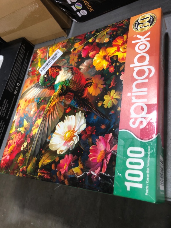 Photo 1 of Springbok Hummingbird Dream 1000 Piece Puzzle for Adults - Featuring a Vivid Hummingbird and Flowers